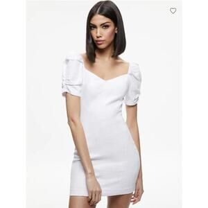 Alice + Olivia Mimi Puff Sleeve Denim Mini Dress